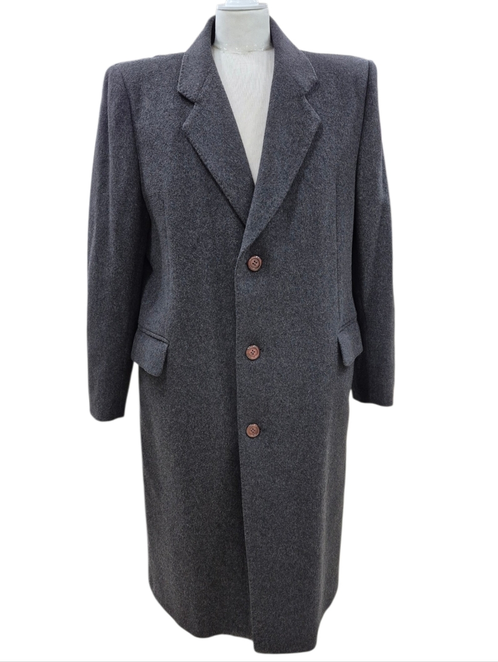 di Benedetto overcoat men's 44R charcoal gray cashmere blend made in Italy